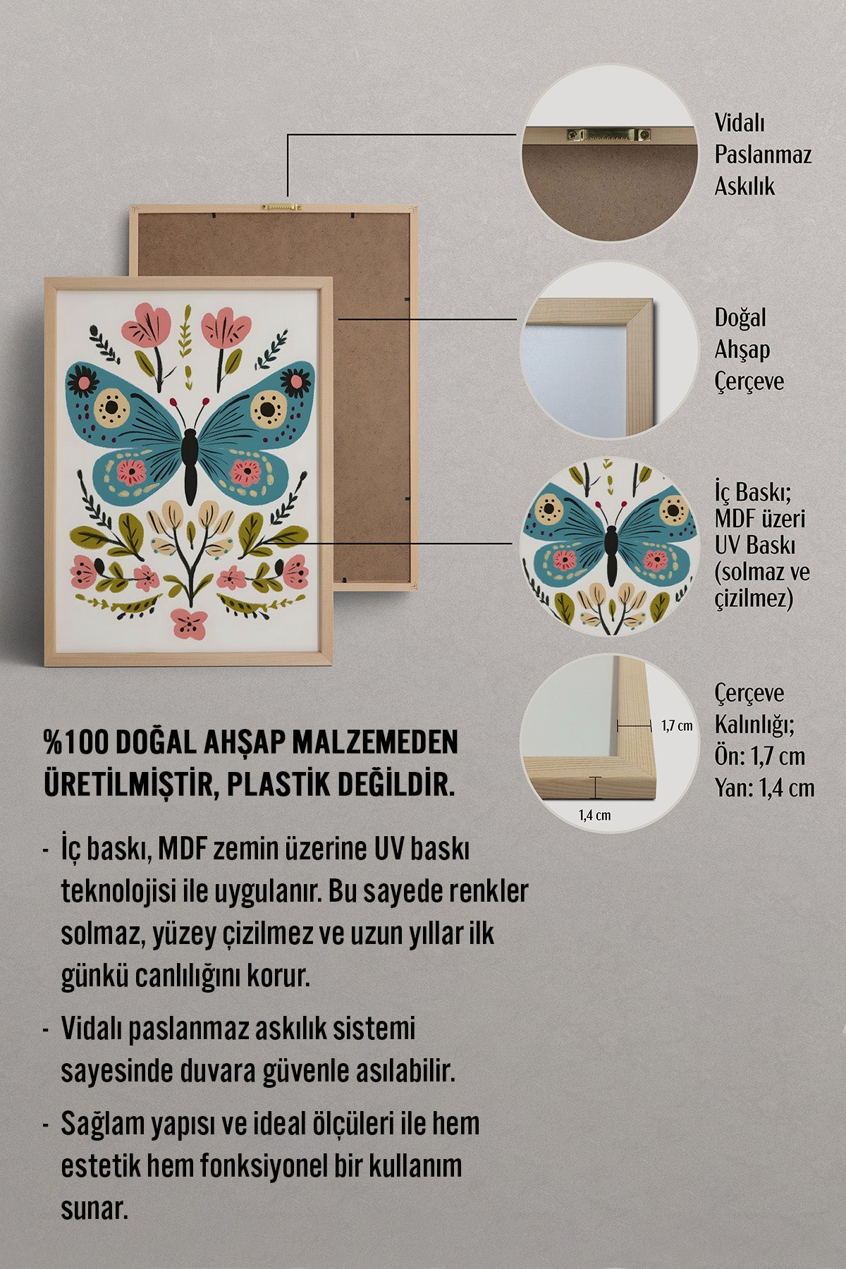 HOMEPACK Bahar Kelebeği Tablo  BEK-8645