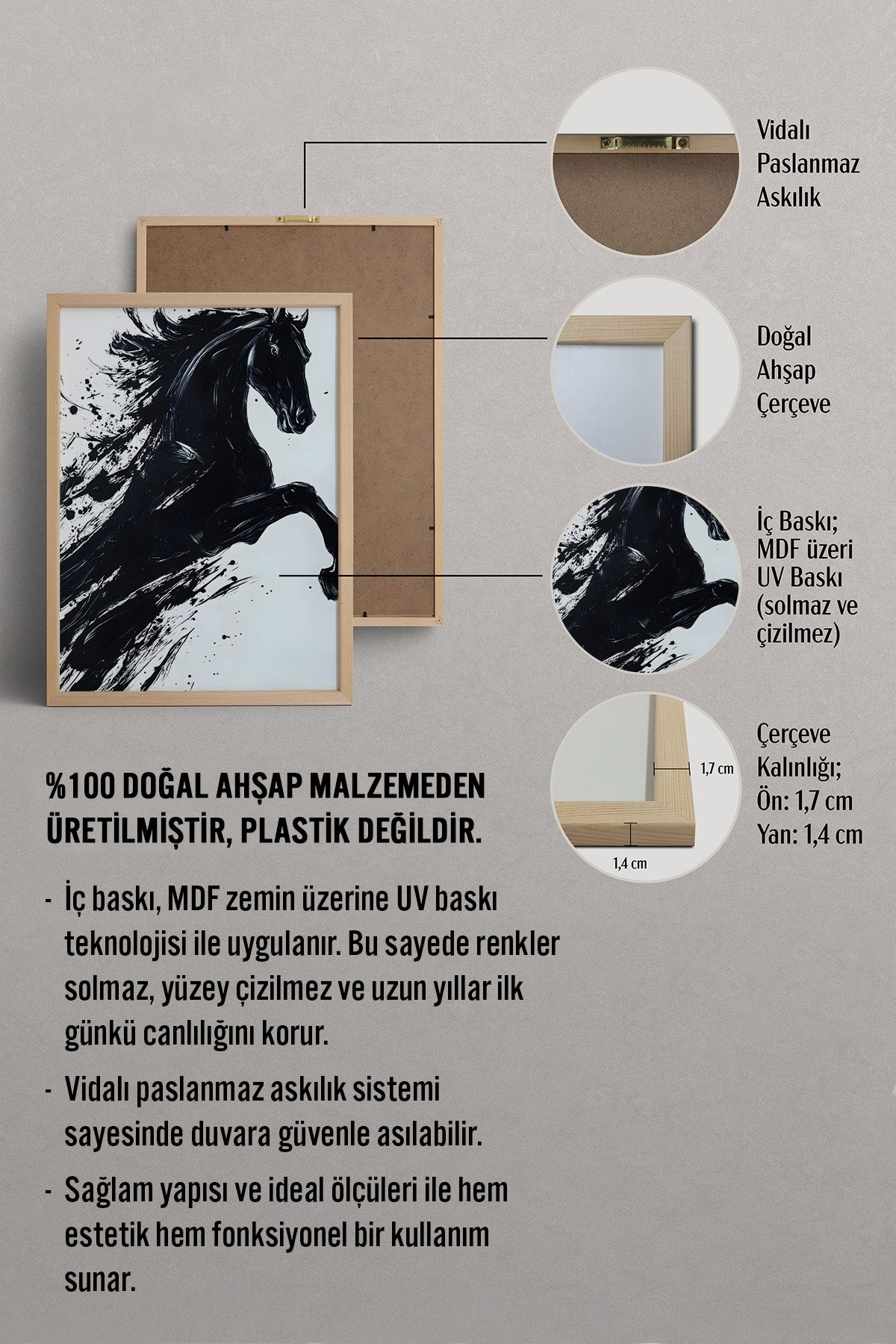 HOMEPACK Siyah Şahlanış Tablo  BEK-8649