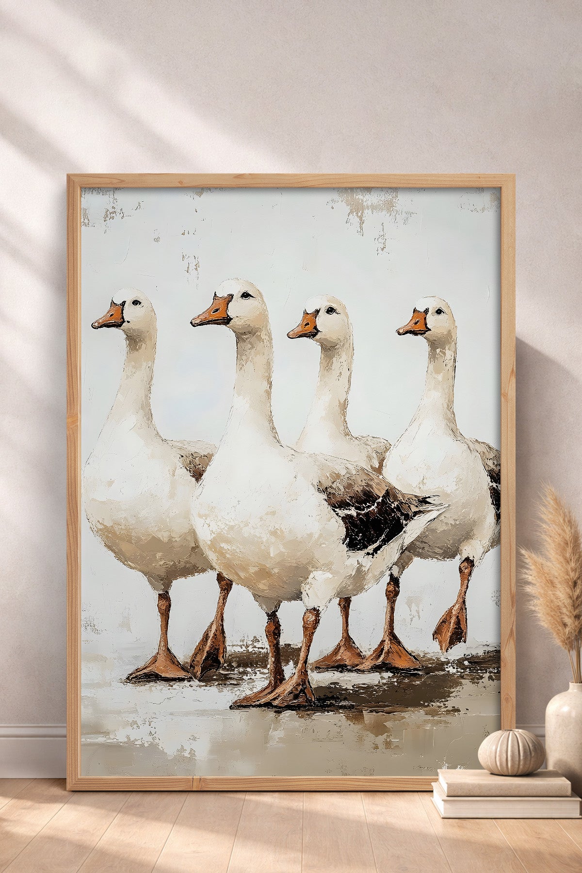 HOMEPACK Beyaz Kazlar Tablo  BEK-8655