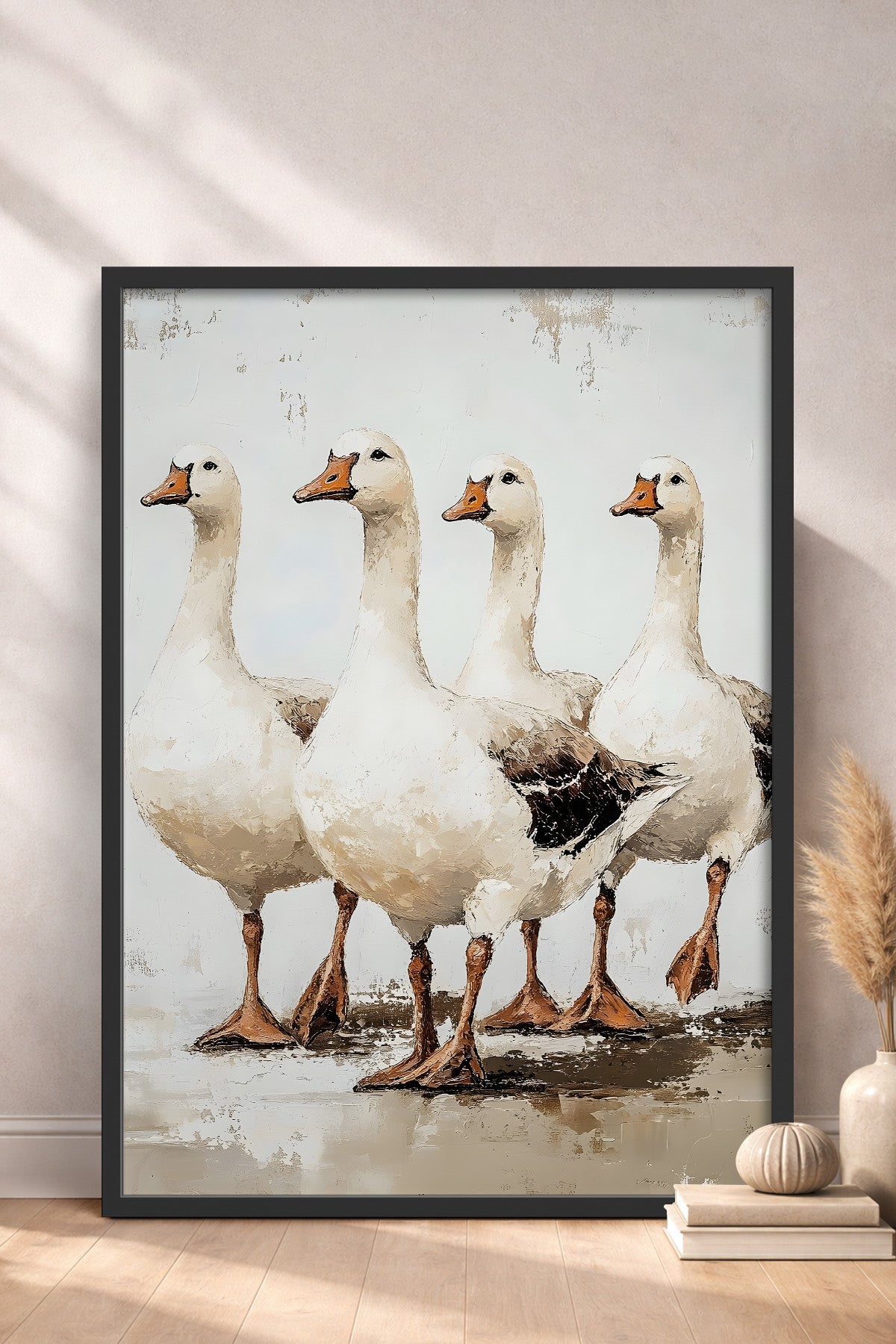 HOMEPACK Beyaz Kazlar Tablo  BEK-8655