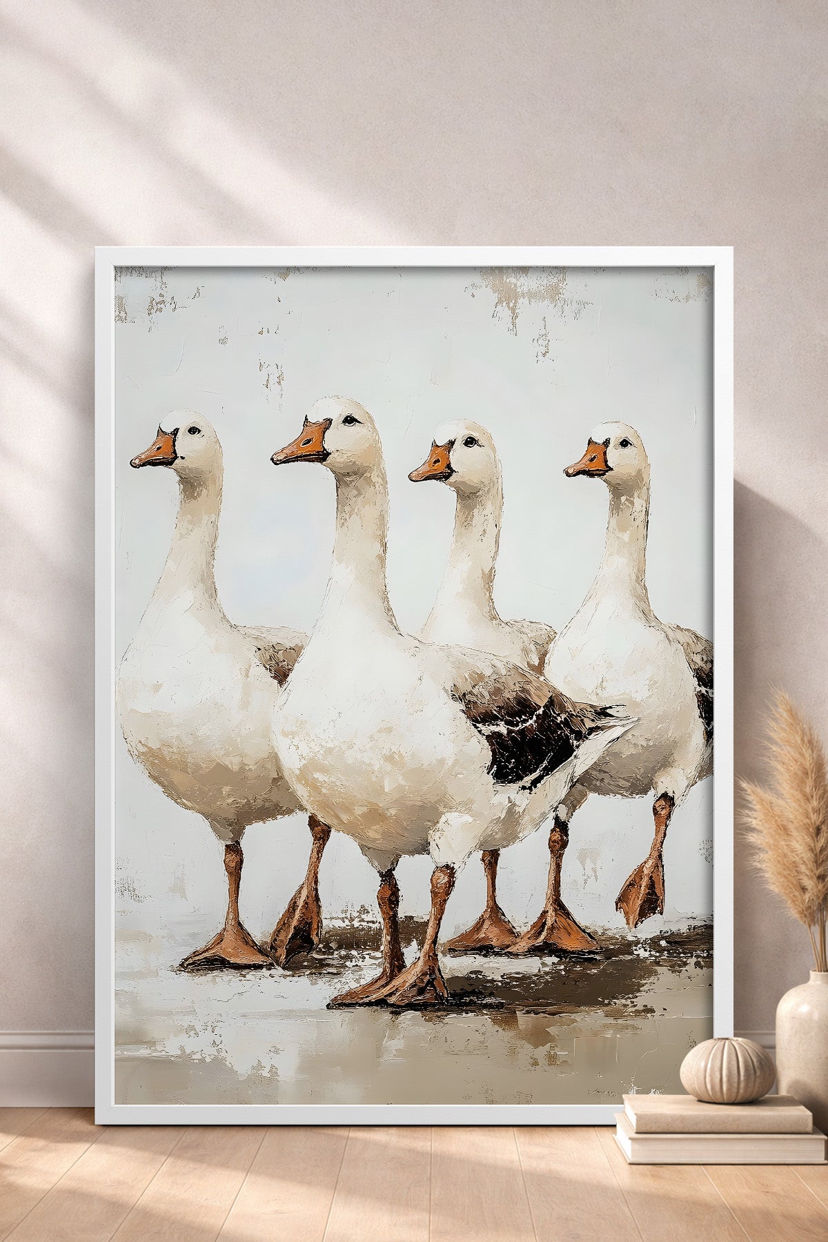 HOMEPACK Beyaz Kazlar Tablo  BEK-8655