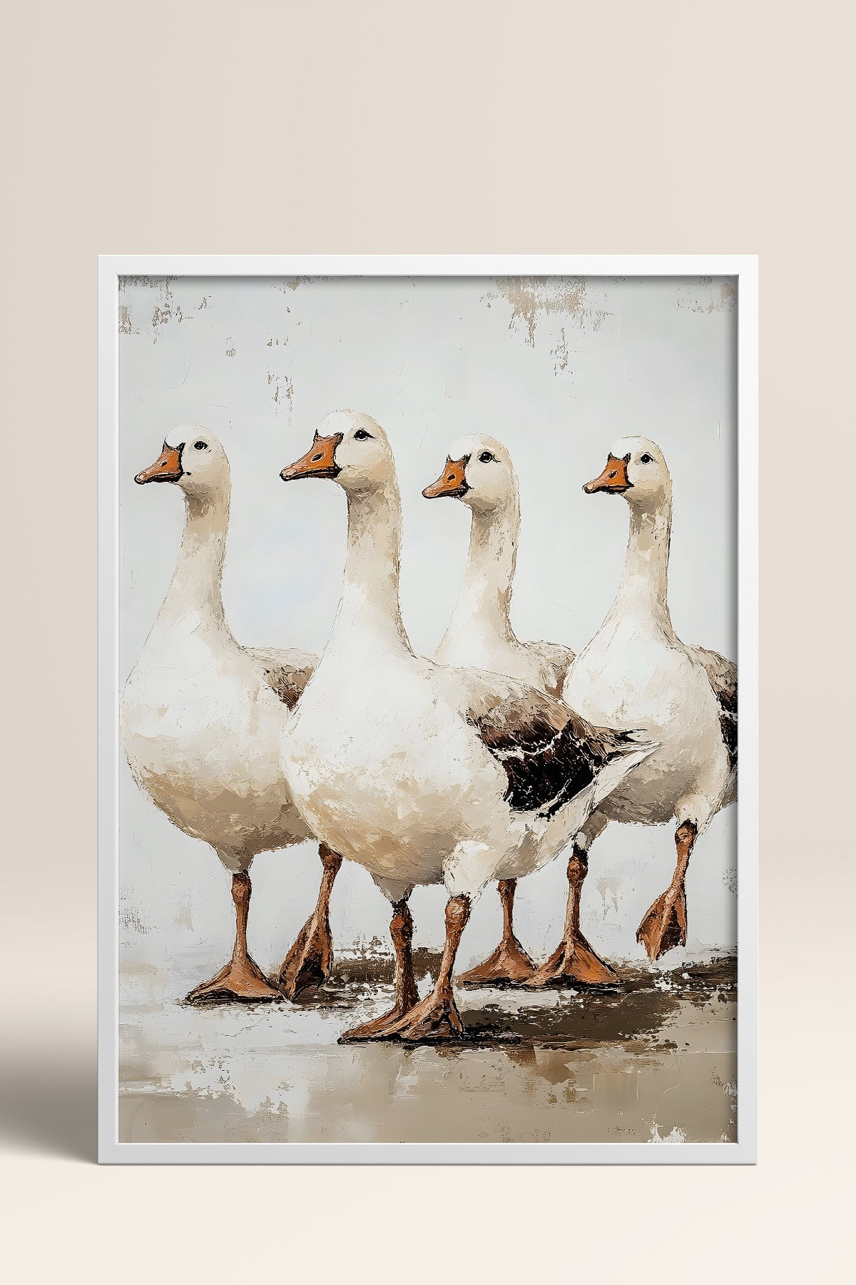 HOMEPACK Beyaz Kazlar Tablo  BEK-8655