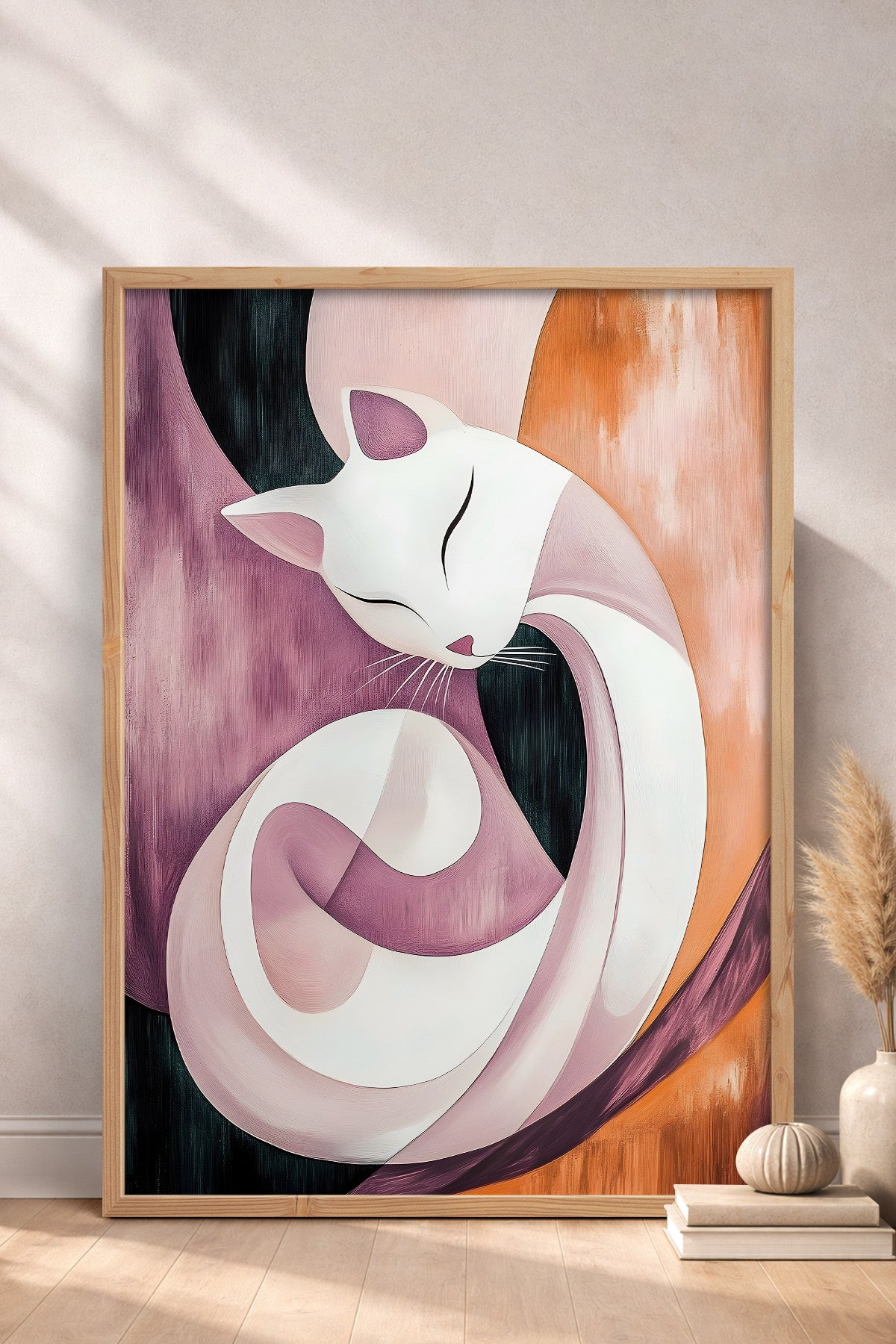 HOMEPACK Kıvrılan Kedi Tablo  BEK-8667