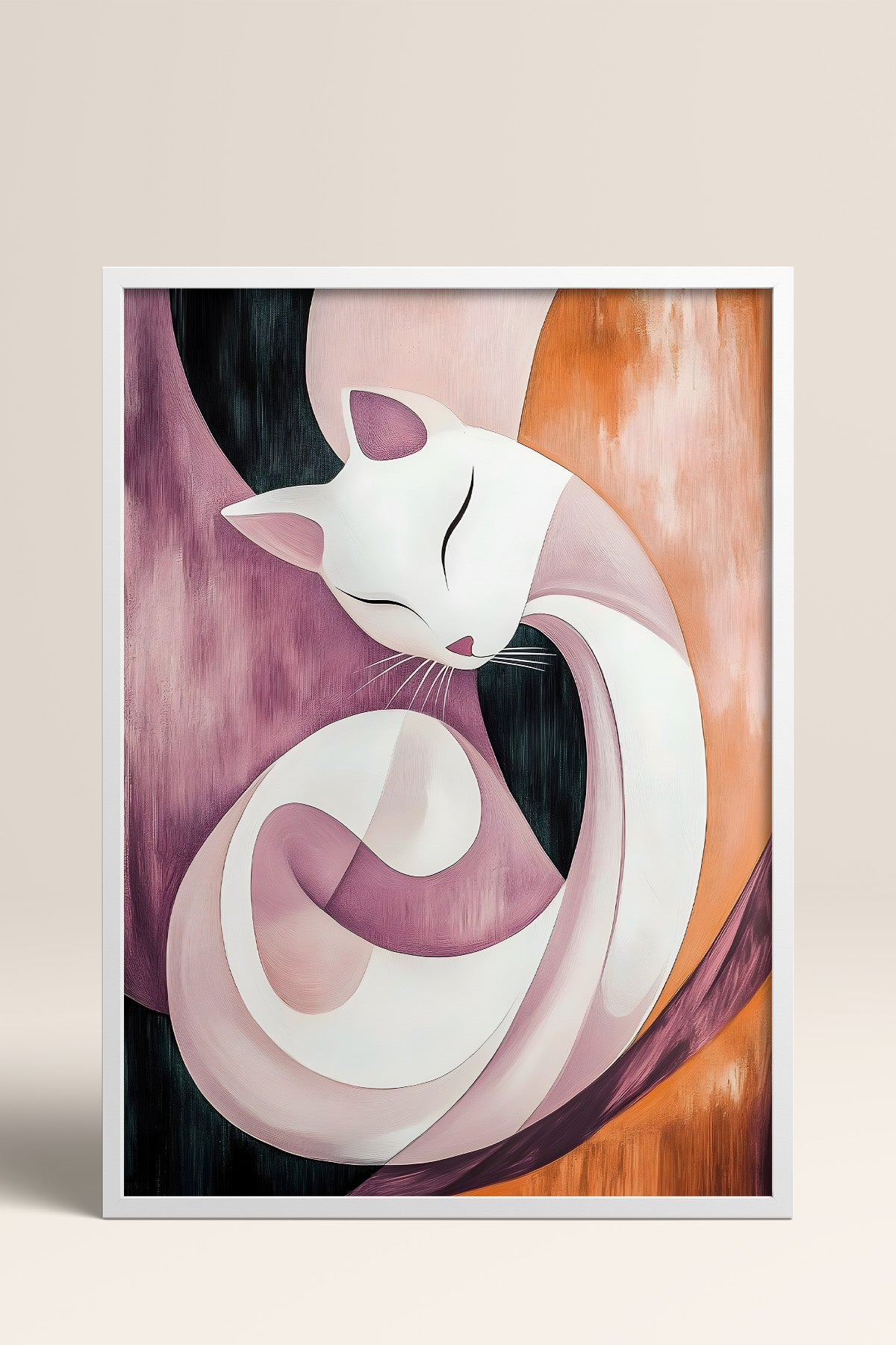 HOMEPACK Kıvrılan Kedi Tablo  BEK-8667