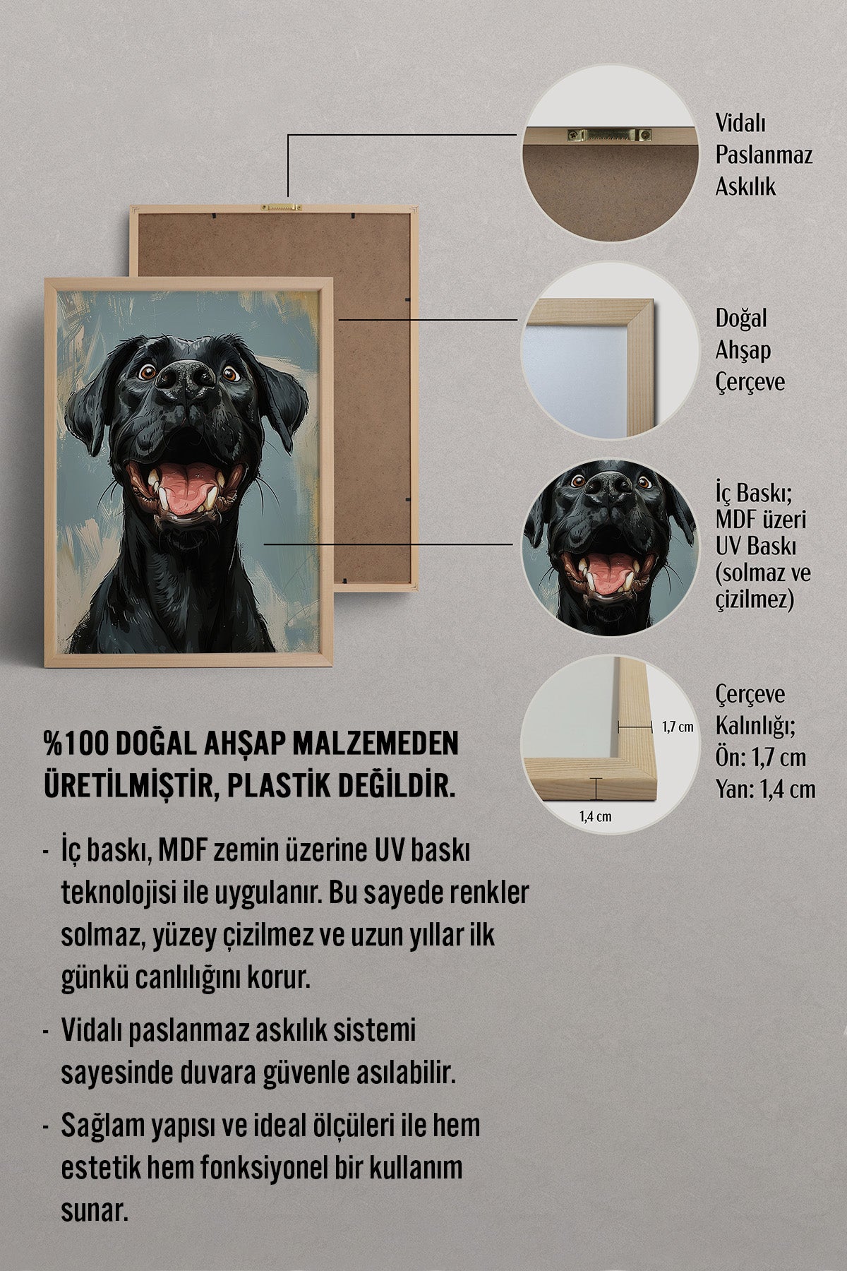 HOMEPACK Mutlu Labrador Tablo  BEK-8675