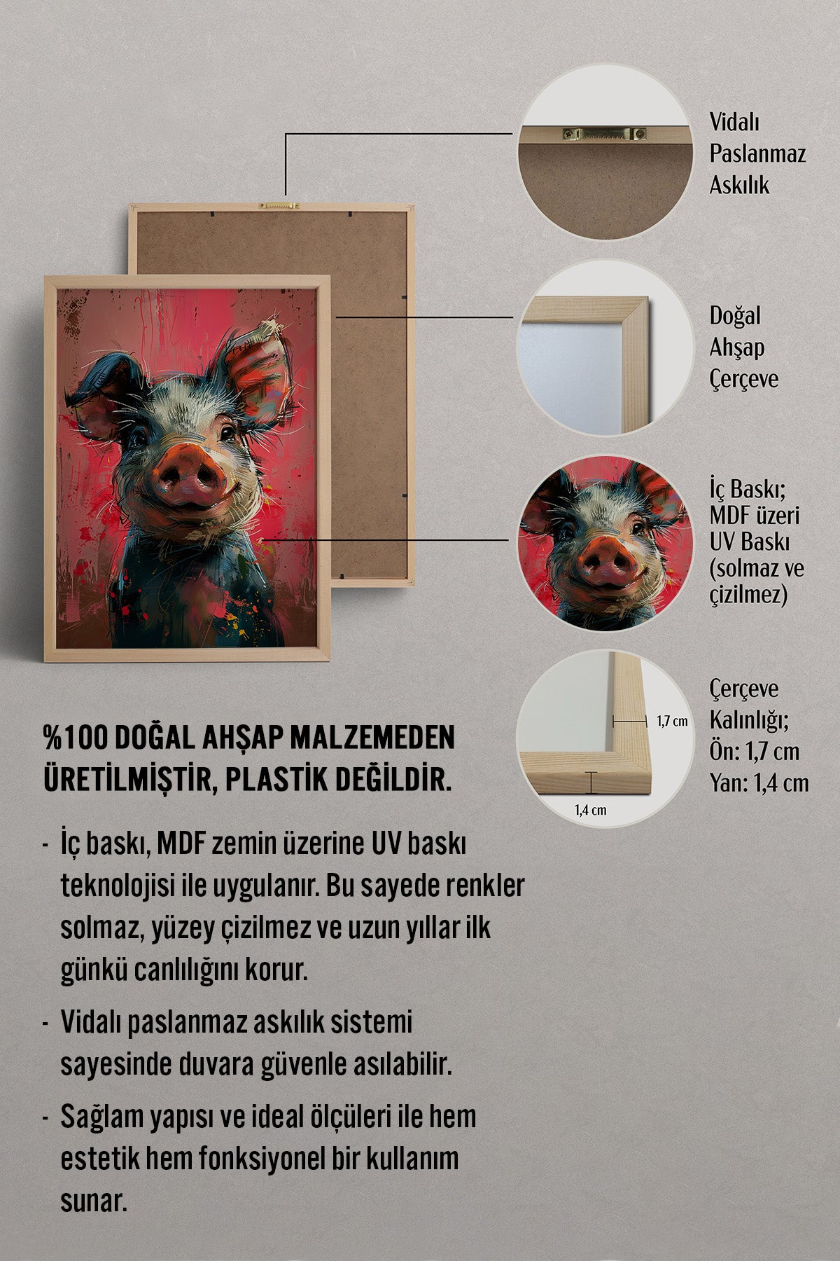 HOMEPACK Eğlenceli Oink Tablo  BEK-8687