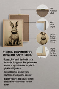 HOMEPACK Vintage Tavşan Tablo  BEK-8688