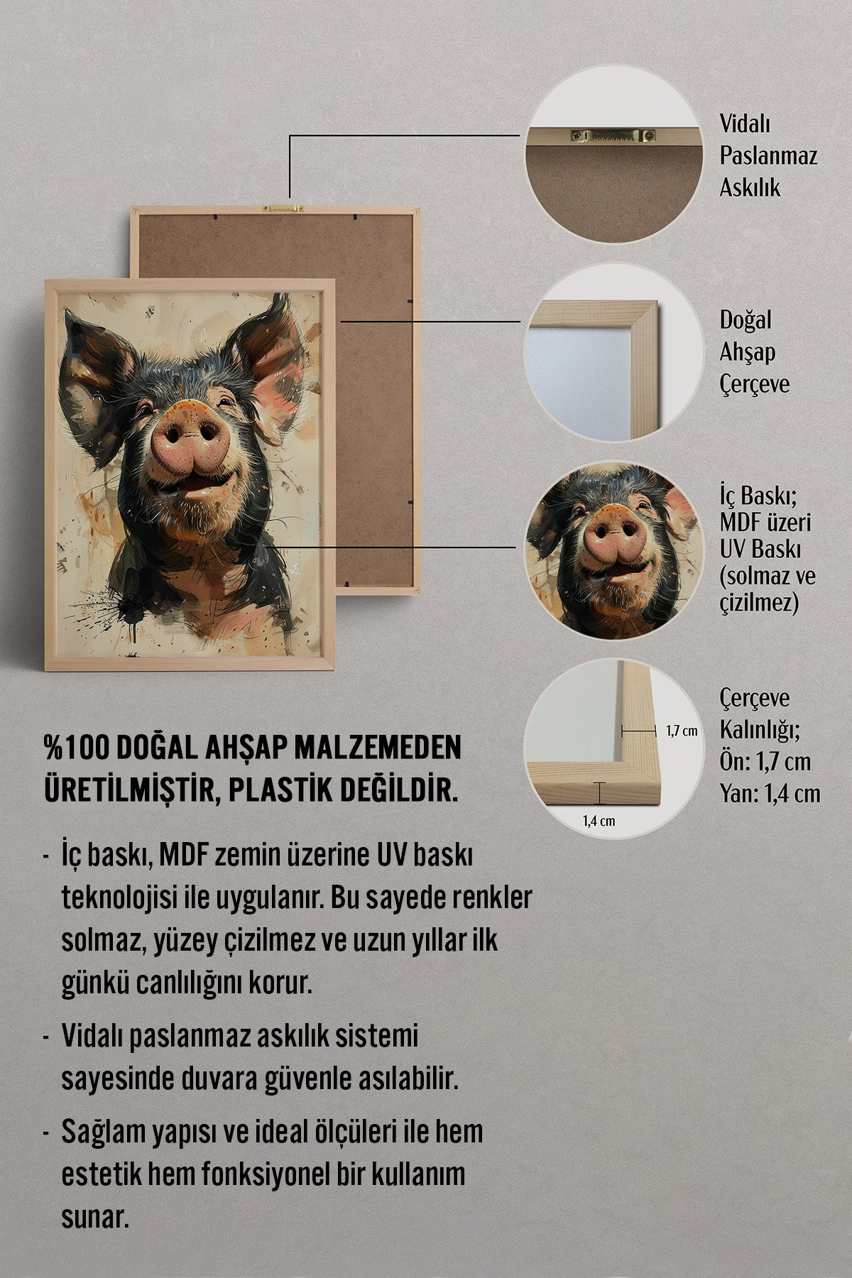 HOMEPACK Çamurlu Domuz Tablo  BEK-8689
