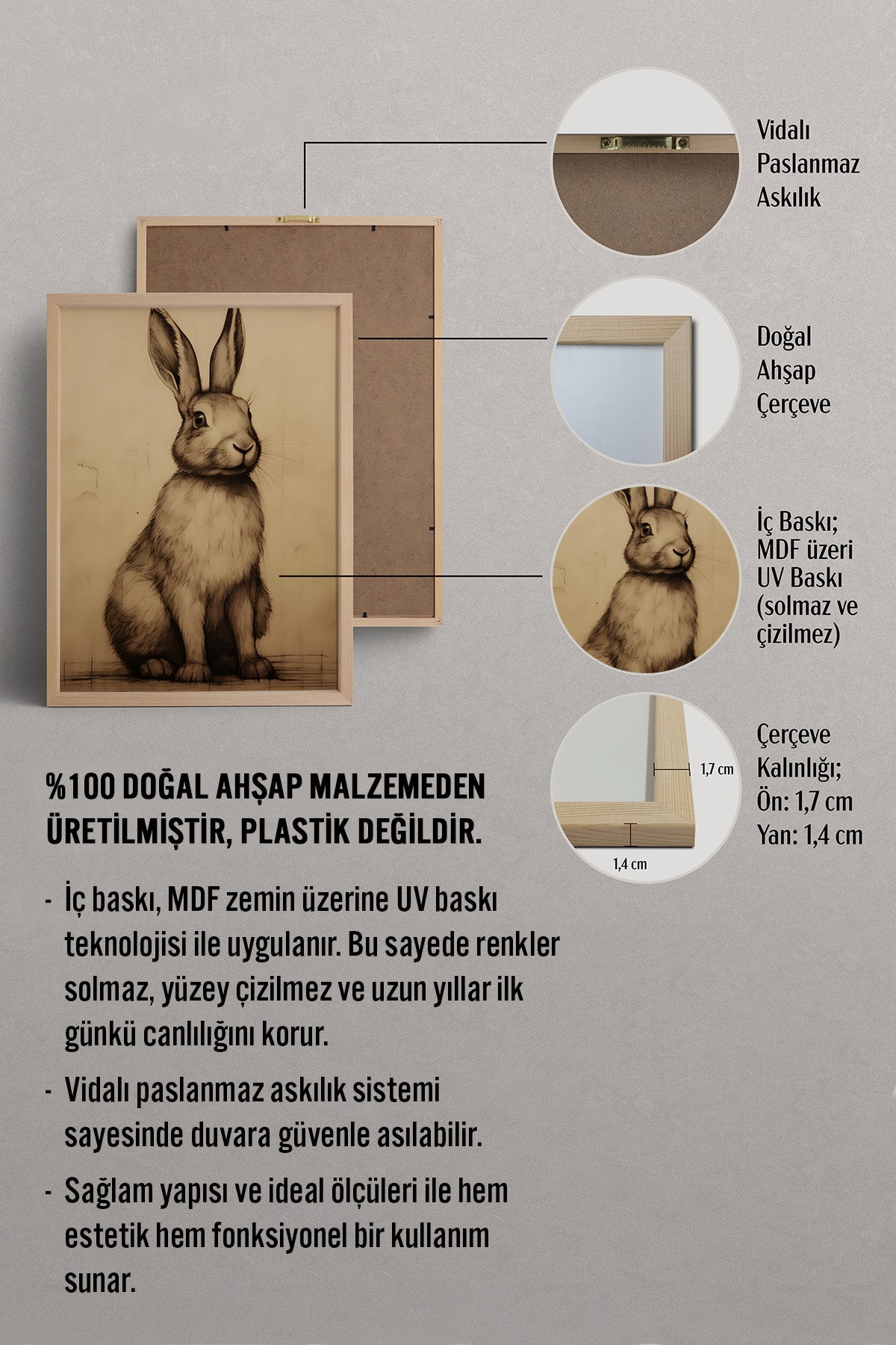 HOMEPACK Minimal Tavşan Tablo  BEK-8698