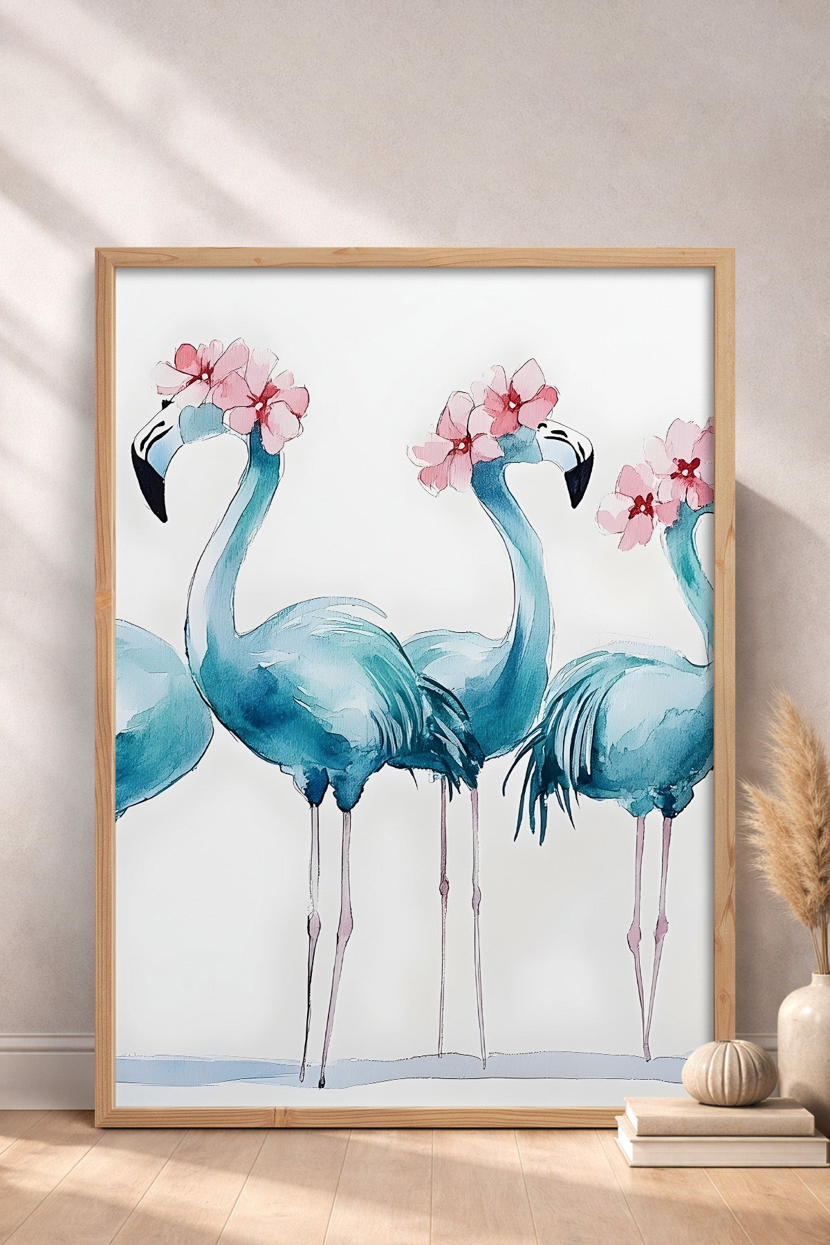 HOMEPACK Çiçek Taçlı Flamingolar Tablo  BEK-8529