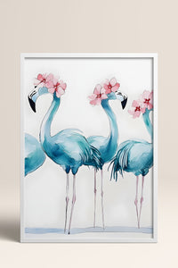 HOMEPACK Çiçek Taçlı Flamingolar Tablo  BEK-8529