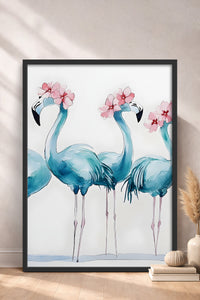 HOMEPACK Çiçek Taçlı Flamingolar Tablo  BEK-8529