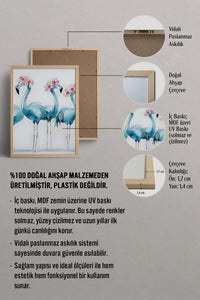 HOMEPACK Çiçek Taçlı Flamingolar Tablo  BEK-8529