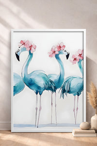 HOMEPACK Çiçek Taçlı Flamingolar Tablo  BEK-8529