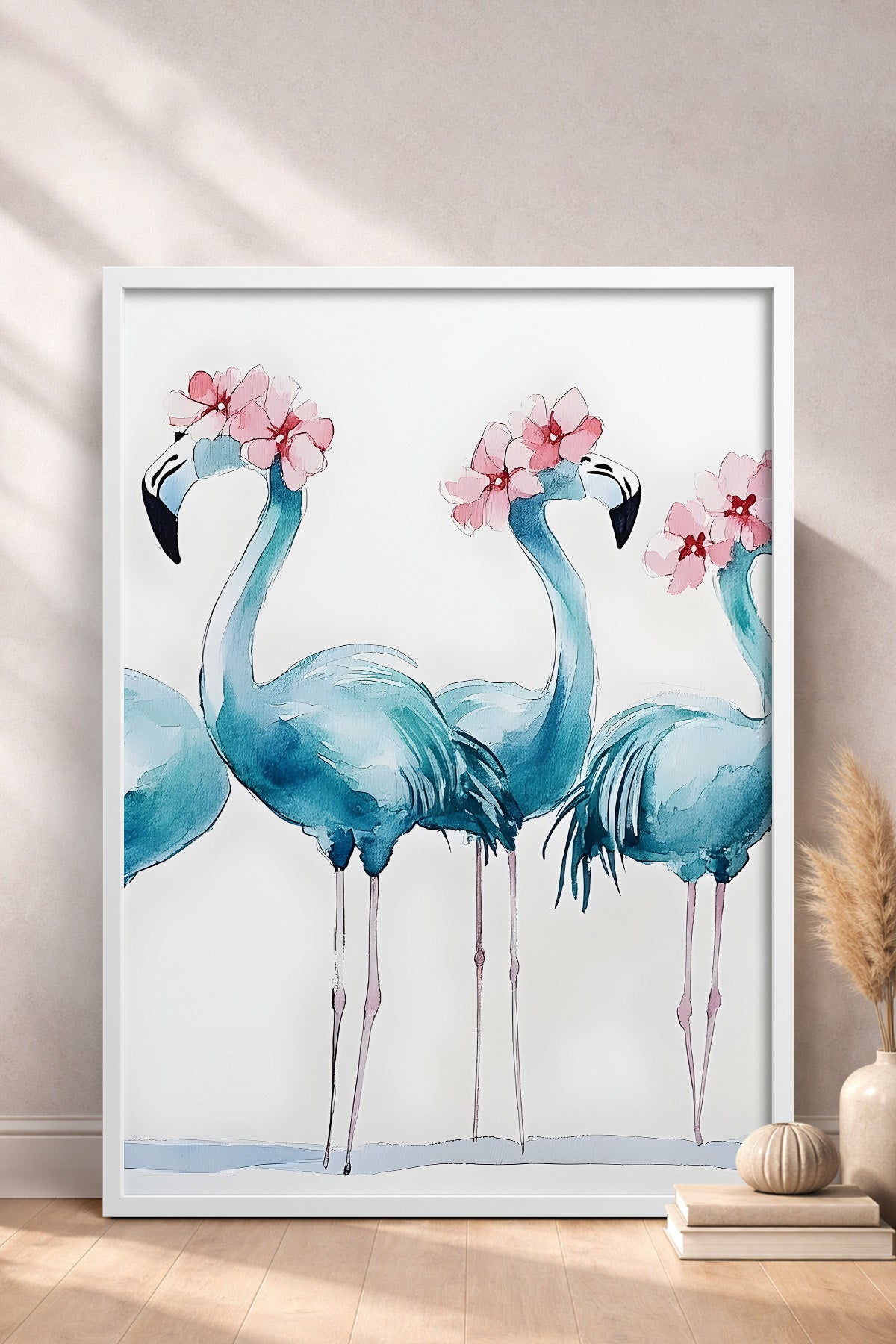 HOMEPACK Çiçek Taçlı Flamingolar Tablo  BEK-8529