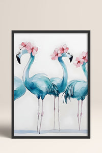 HOMEPACK Çiçek Taçlı Flamingolar Tablo  BEK-8529