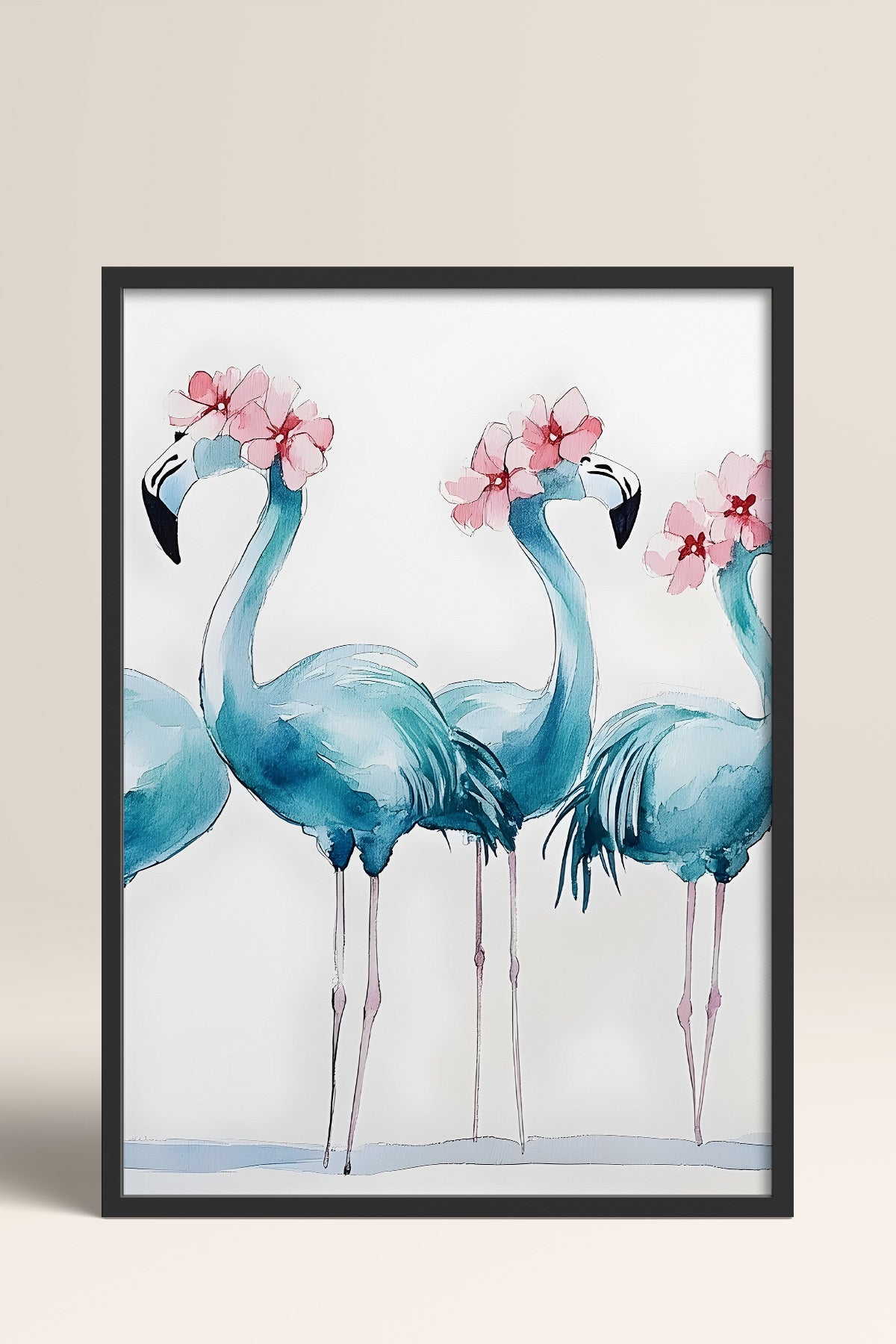 HOMEPACK Çiçek Taçlı Flamingolar Tablo  BEK-8529