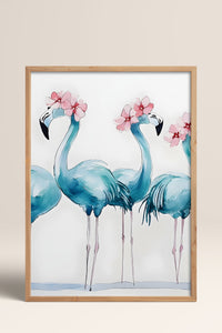 HOMEPACK Çiçek Taçlı Flamingolar Tablo  BEK-8529