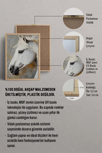 HOMEPACK Beyaz Atın Asaleti Tablo  BEK-8533