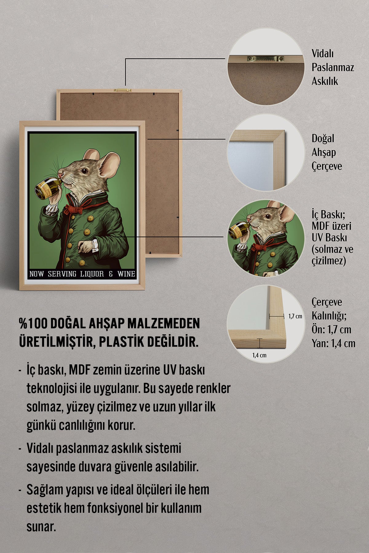 HOMEPACK Minik Centilmen Fare Tablo  BEK-8540