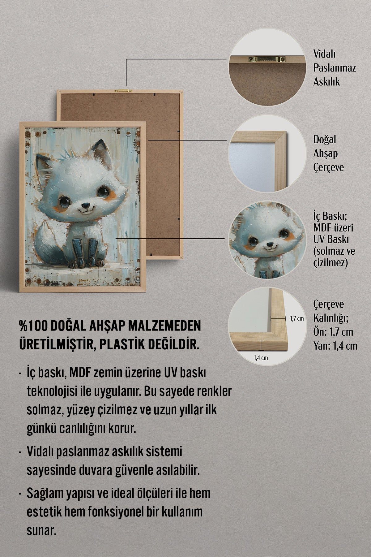 HOMEPACK Sevimli Tilki Bebek Tablo  BEK-8558