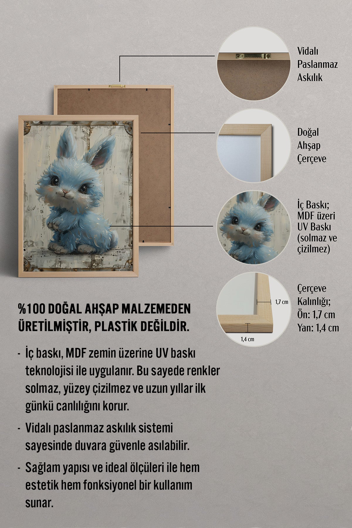 HOMEPACK Mavi Minik Tavşan Tablo  BEK-8560