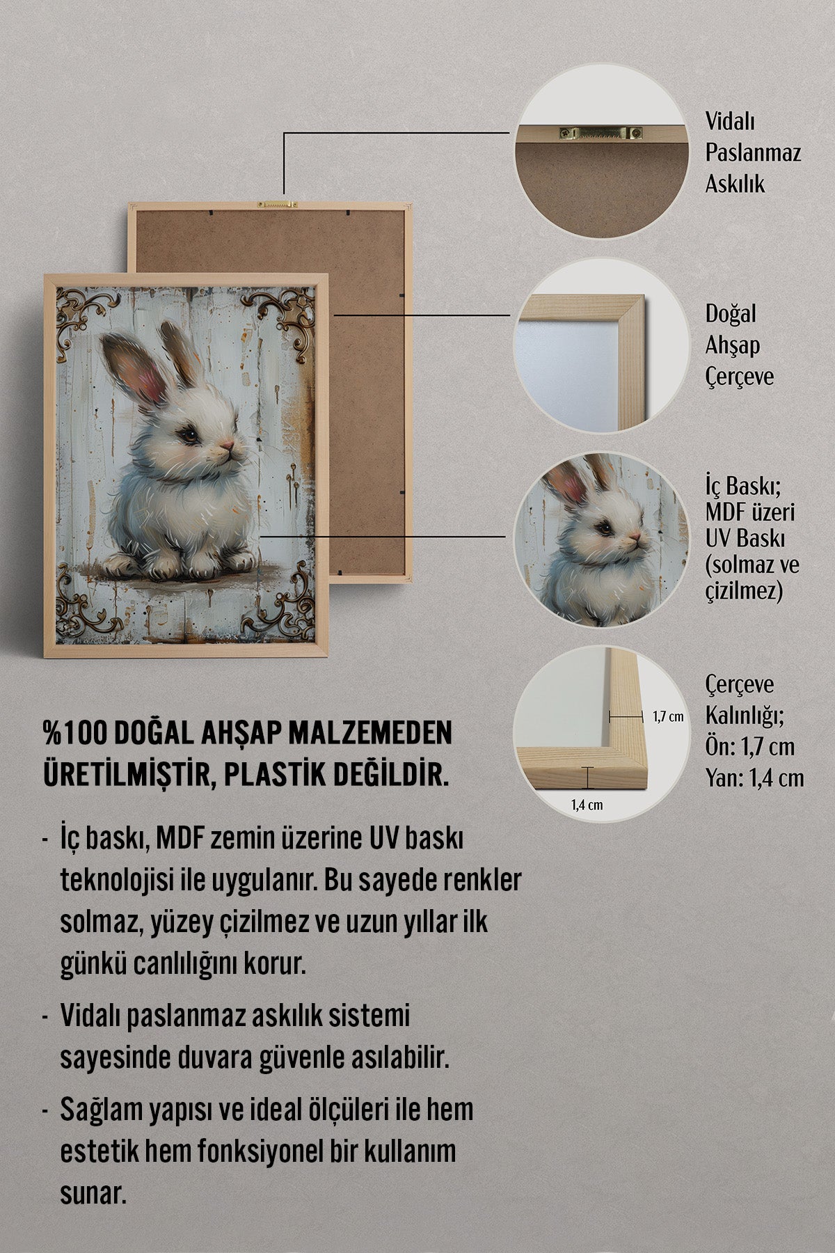 HOMEPACK Şirin Pofuduk Tavşan Tablo  BEK-8561