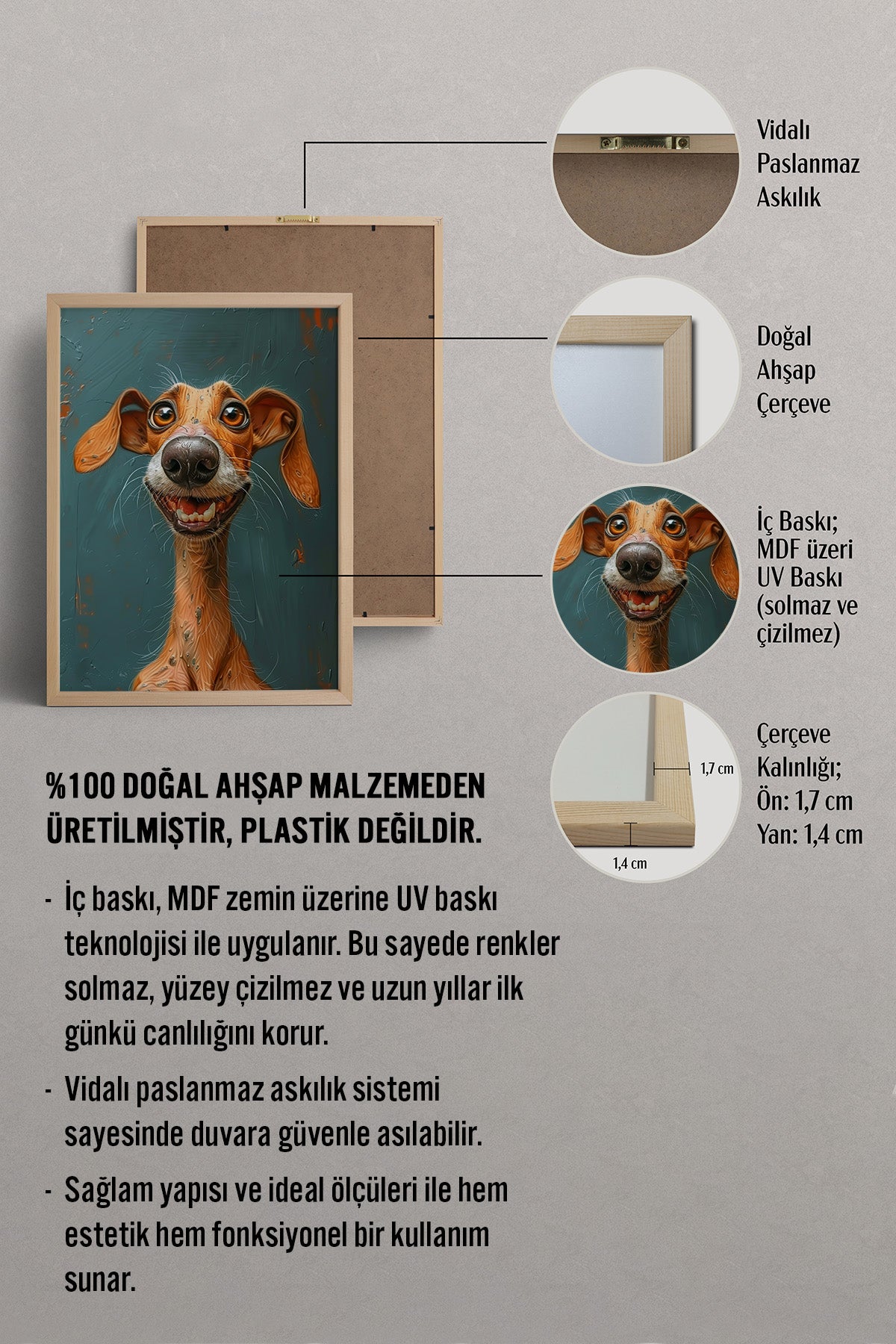 HOMEPACK Patili Çılgın Tazı Tablo  BEK-8571