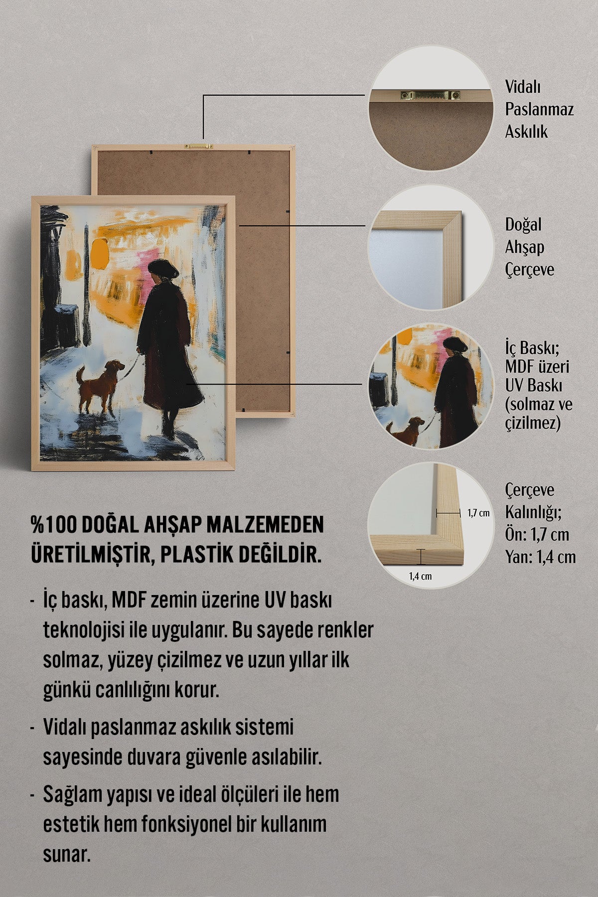 HOMEPACK Köpeğimle Şehrin Işıkları Tablo  BEK-8578