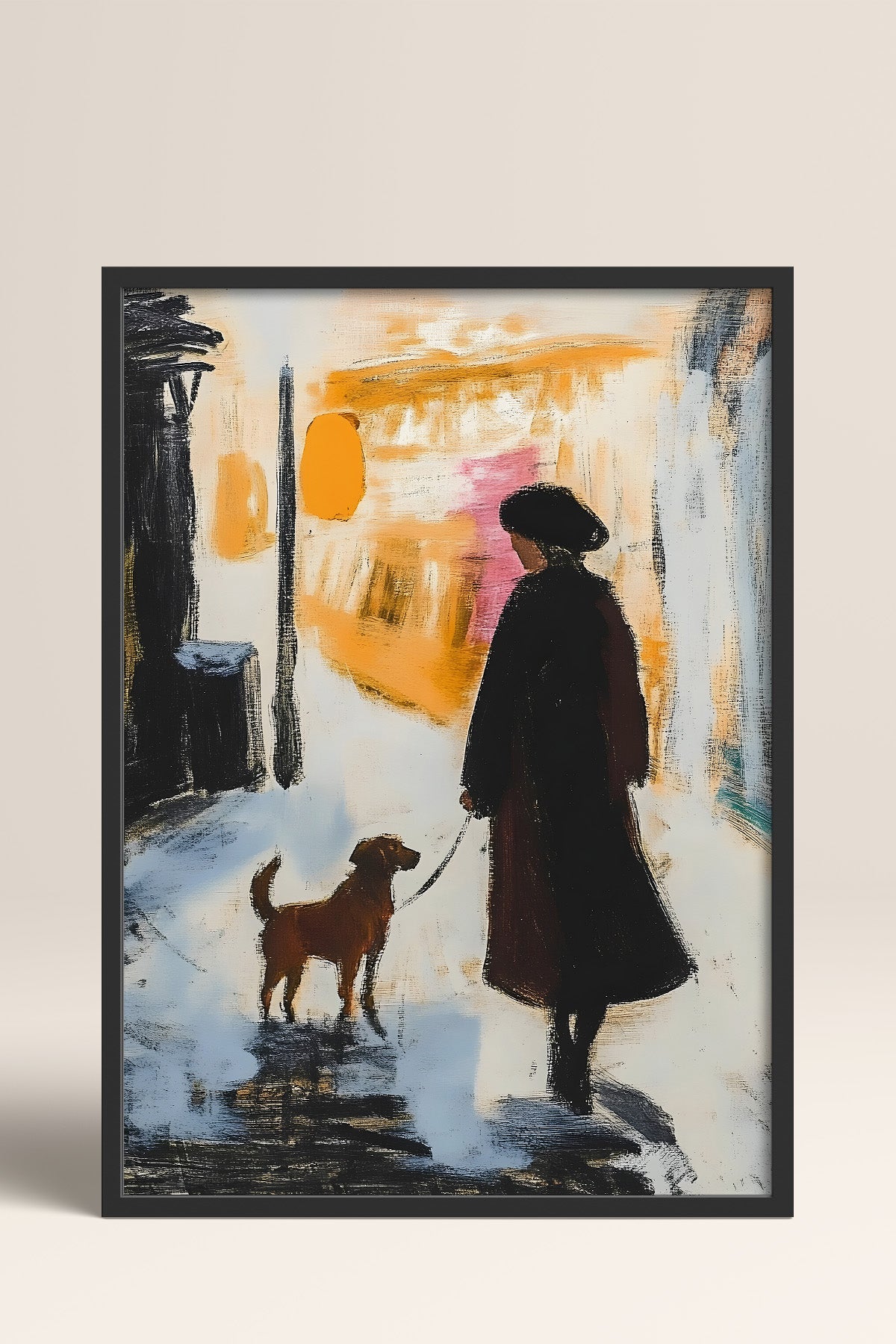 HOMEPACK Köpeğimle Şehrin Işıkları Tablo  BEK-8578