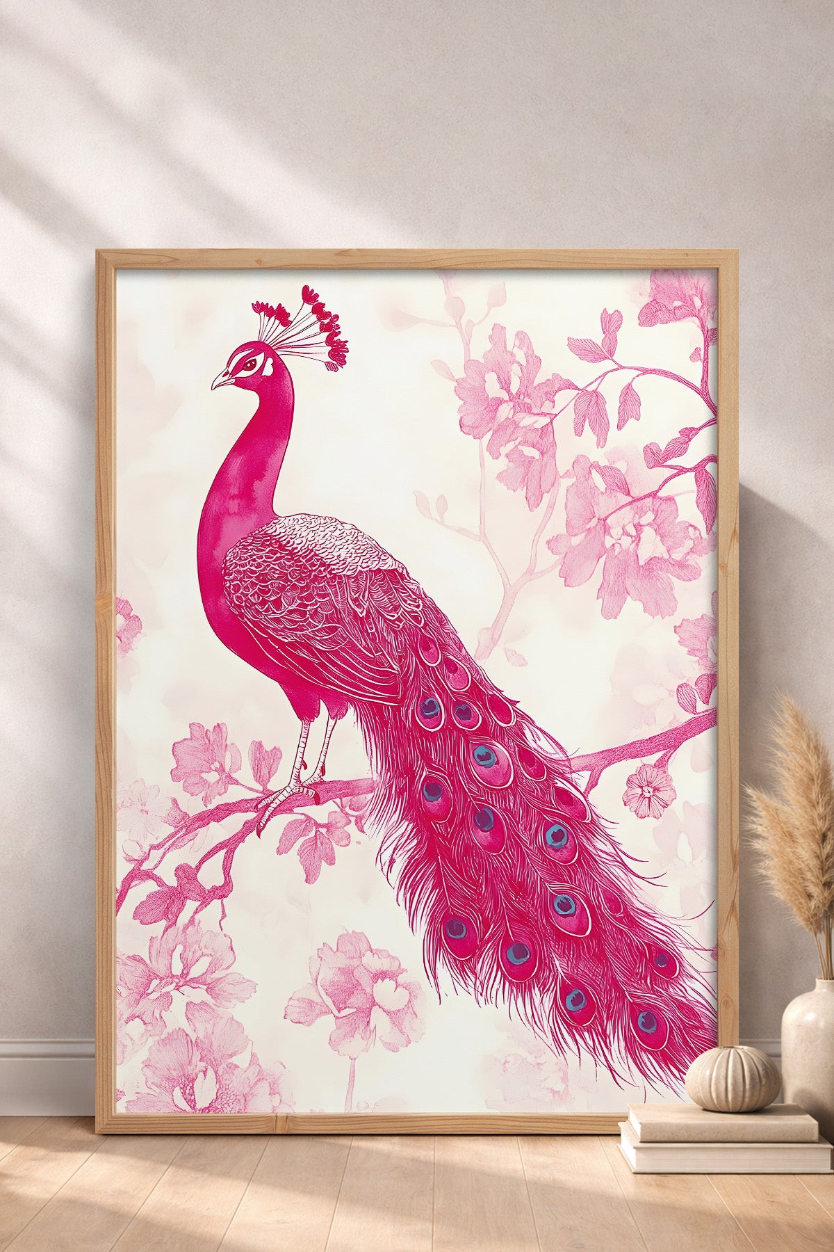 HOMEPACK Pembe Tavus Kuşunun Zarafeti Tablo  BEK-8583