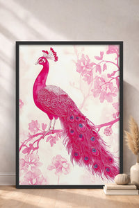 HOMEPACK Pembe Tavus Kuşunun Zarafeti Tablo  BEK-8583