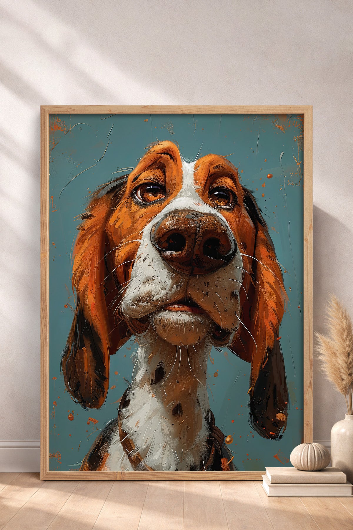 HOMEPACK Düşünceli Basset Hound Tablo  BEK-8587
