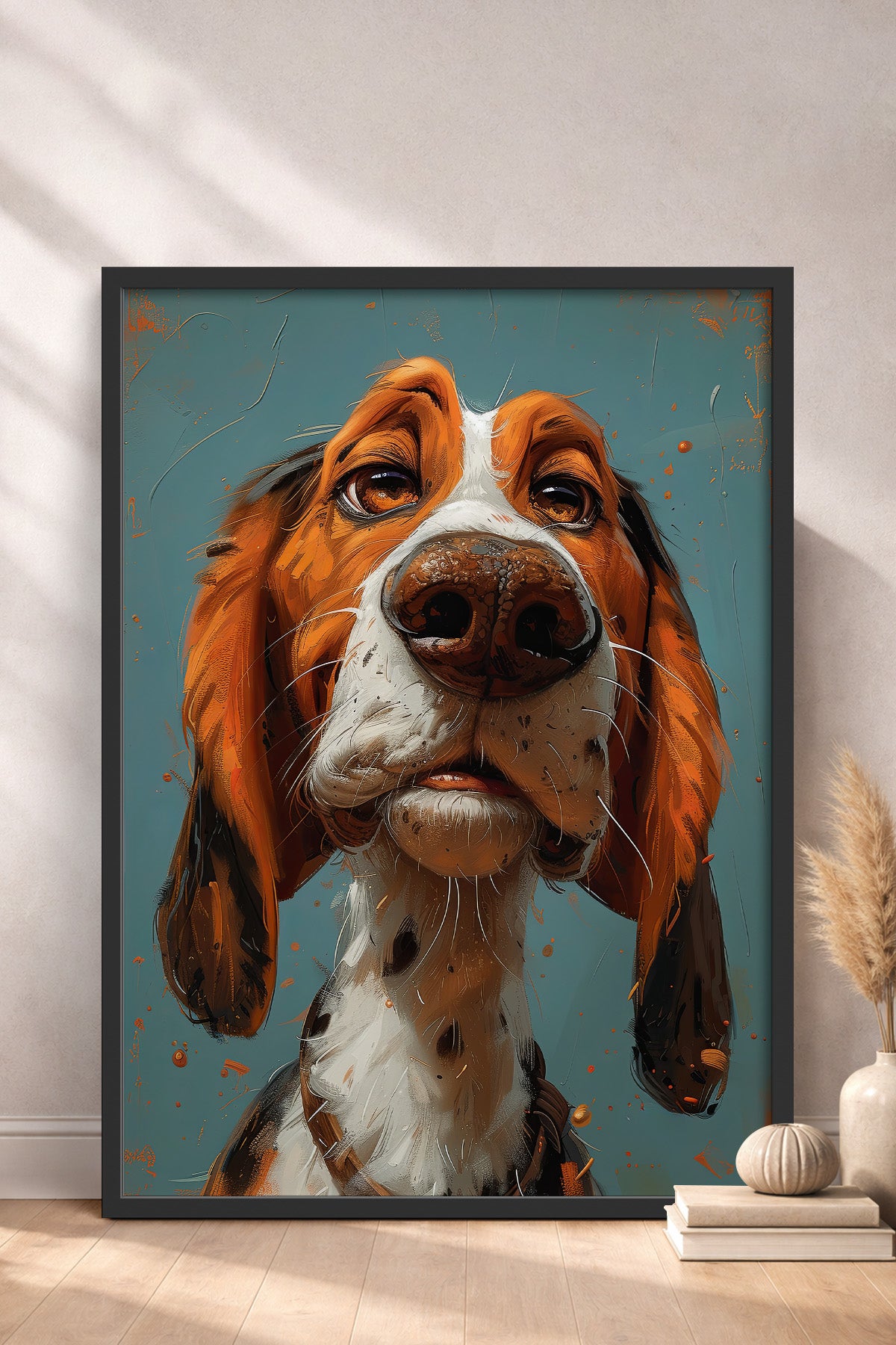HOMEPACK Düşünceli Basset Hound Tablo  BEK-8587