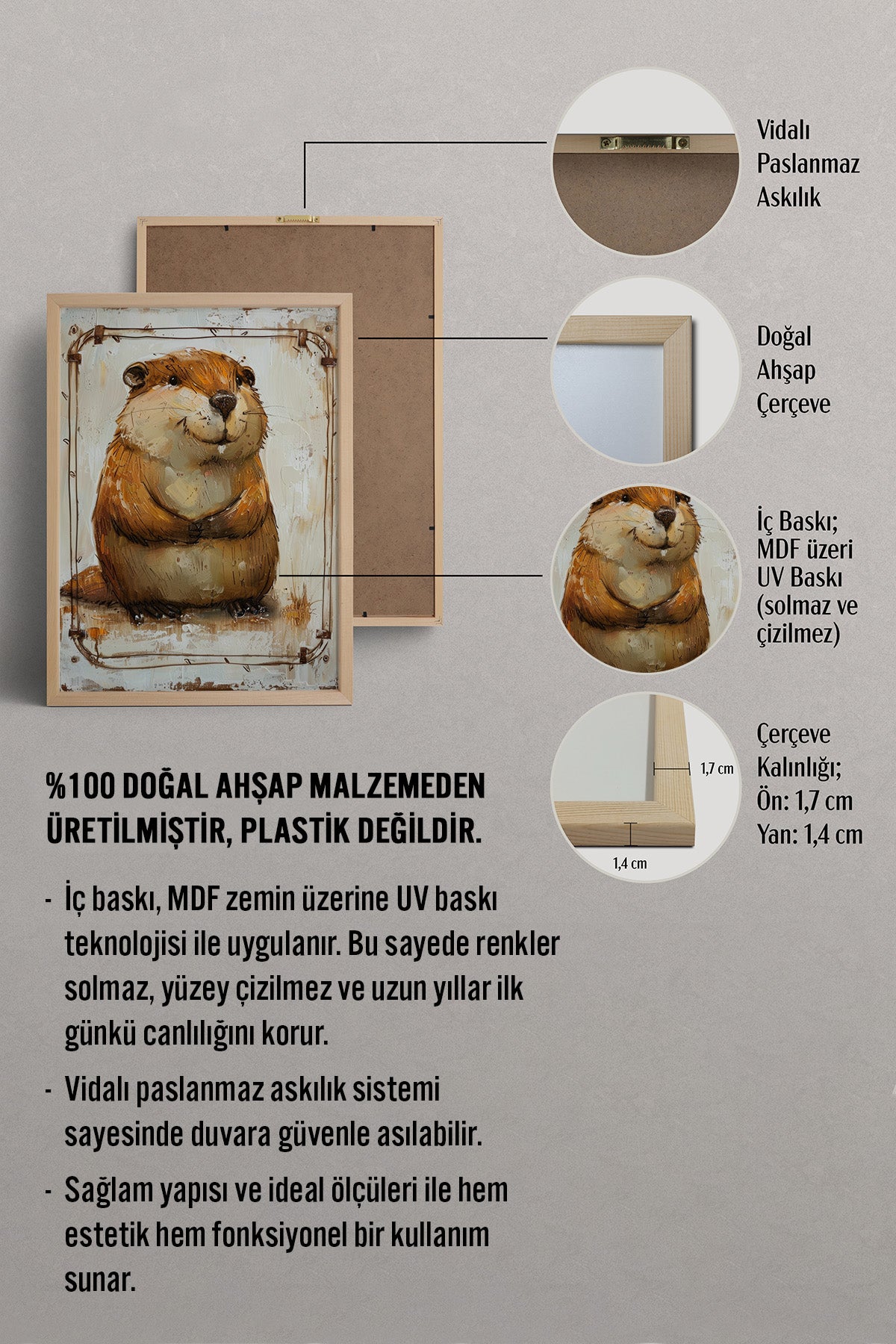 HOMEPACK Sevimli Kunduz Tablo  BEK-8594