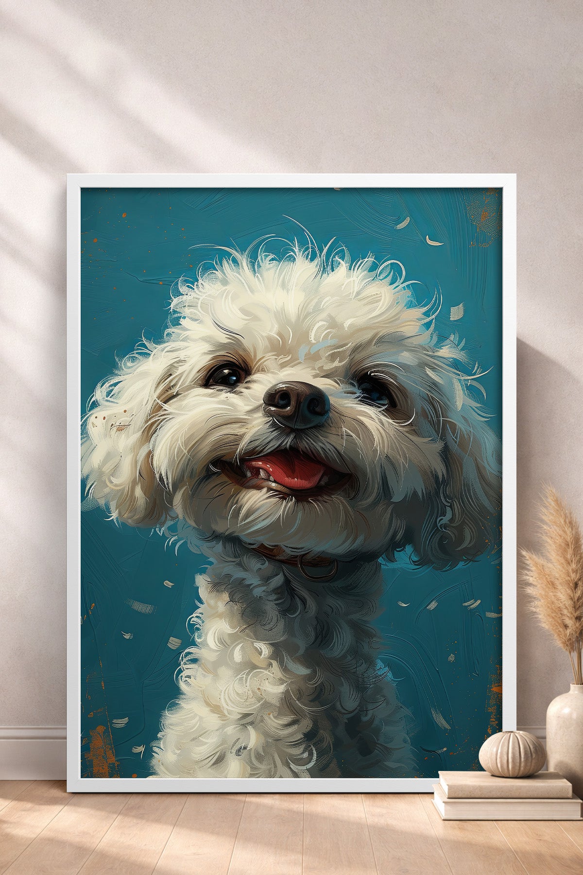 HOMEPACK Neşeli Bichon Frise Tablo  BEK-8607