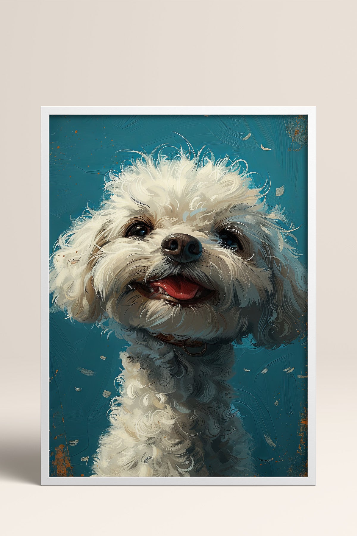 HOMEPACK Neşeli Bichon Frise Tablo  BEK-8607