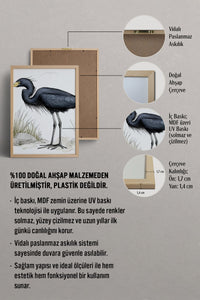 HOMEPACK Siyah Balıkçıl Kuşu Tablo  BEK-8608
