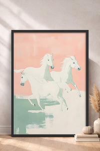 HOMEPACK Pembe Gökyüzü Atları Tablo  BEK-8519