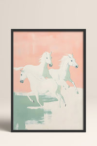 HOMEPACK Pembe Gökyüzü Atları Tablo  BEK-8519