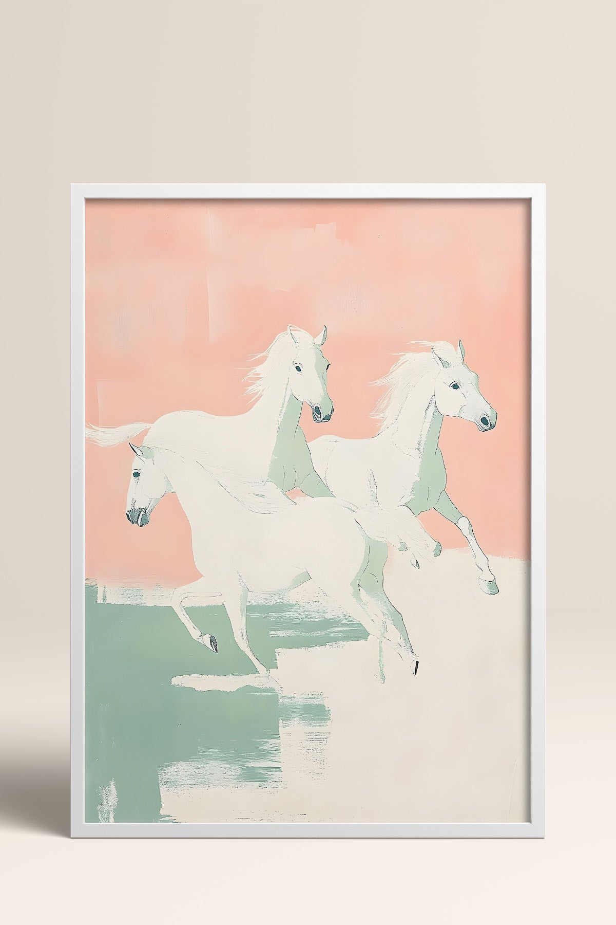 HOMEPACK Pembe Gökyüzü Atları Tablo  BEK-8519