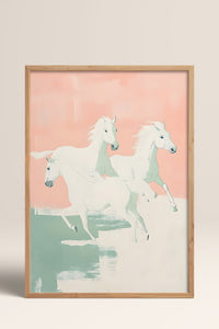 HOMEPACK Pembe Gökyüzü Atları Tablo  BEK-8519