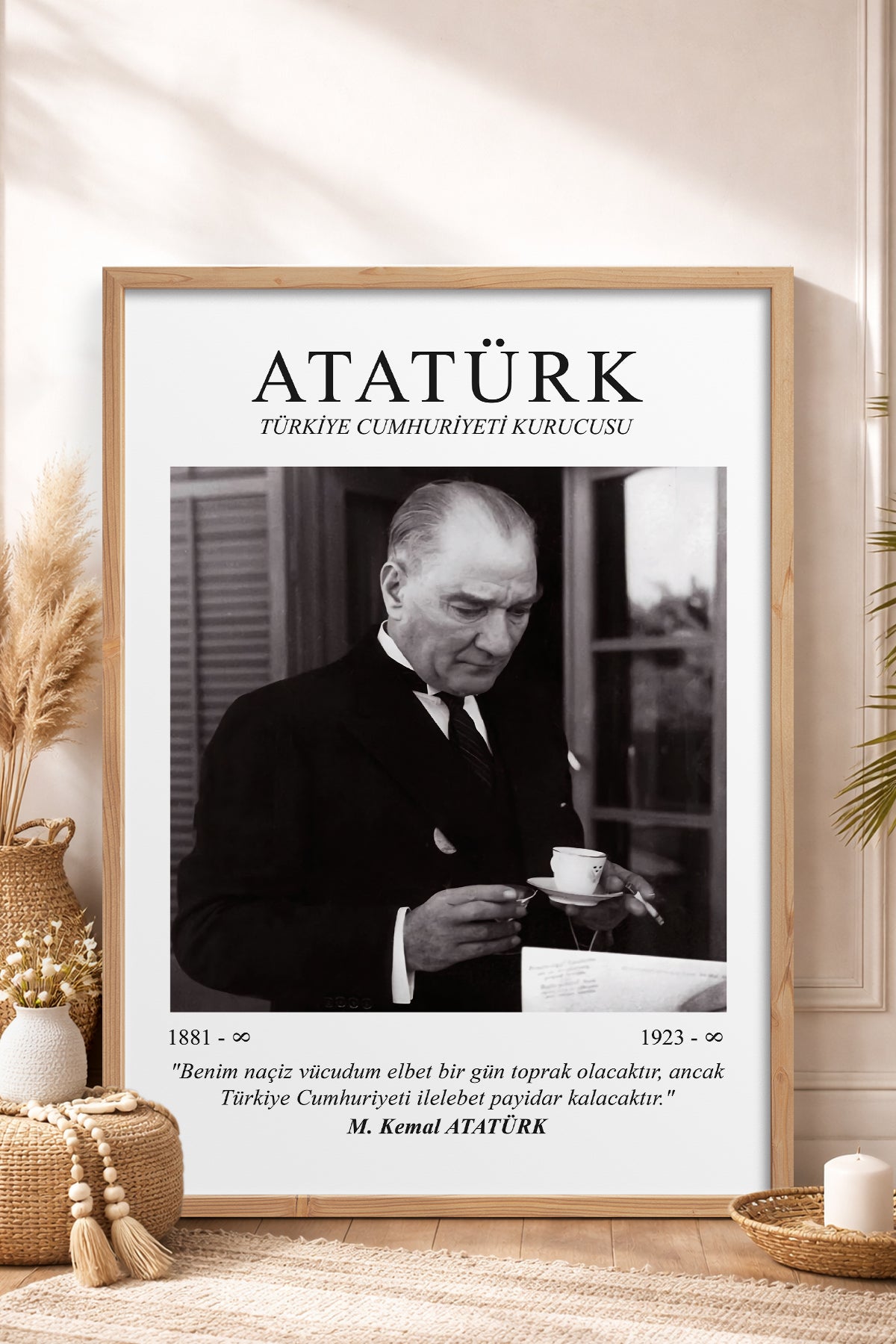 HOMEPACK Ahşap Çerçeveli Tablo Çerçeveli Poster Sanatsal Modern Duvar Dekoru ATA-01
