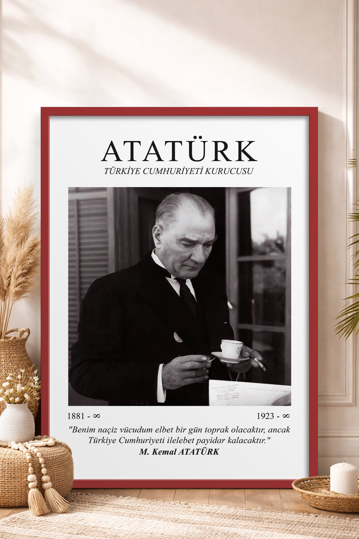 HOMEPACK Ahşap Çerçeveli Tablo Çerçeveli Poster Sanatsal Modern Duvar Dekoru ATA-01