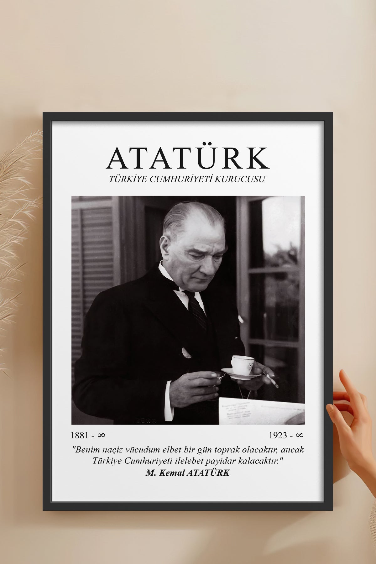 HOMEPACK Ahşap Çerçeveli Tablo Çerçeveli Poster Sanatsal Modern Duvar Dekoru ATA-01