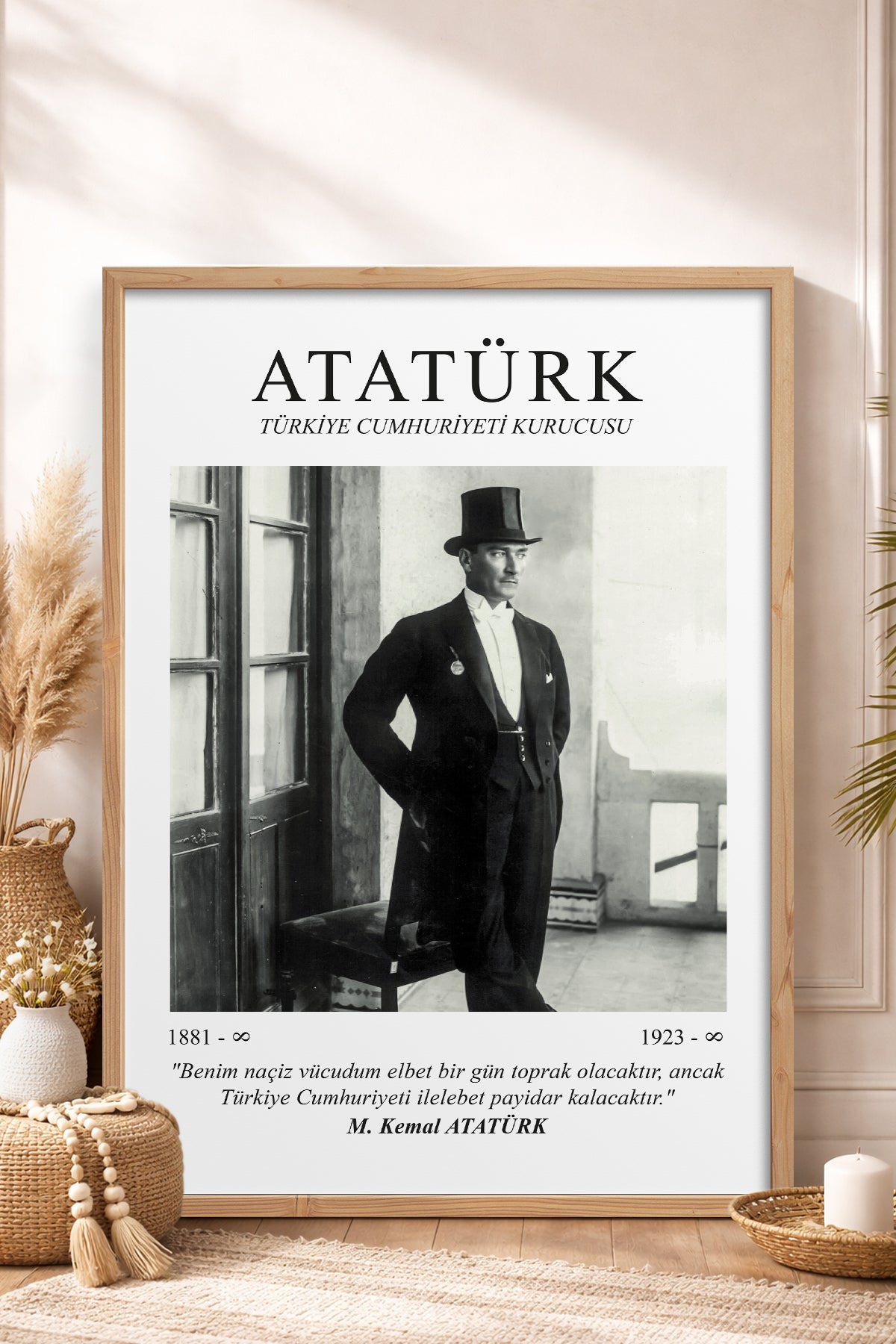 HOMEPACK Ahşap Çerçeveli Tablo Çerçeveli Poster Sanatsal Modern Duvar Dekoru ATA-02