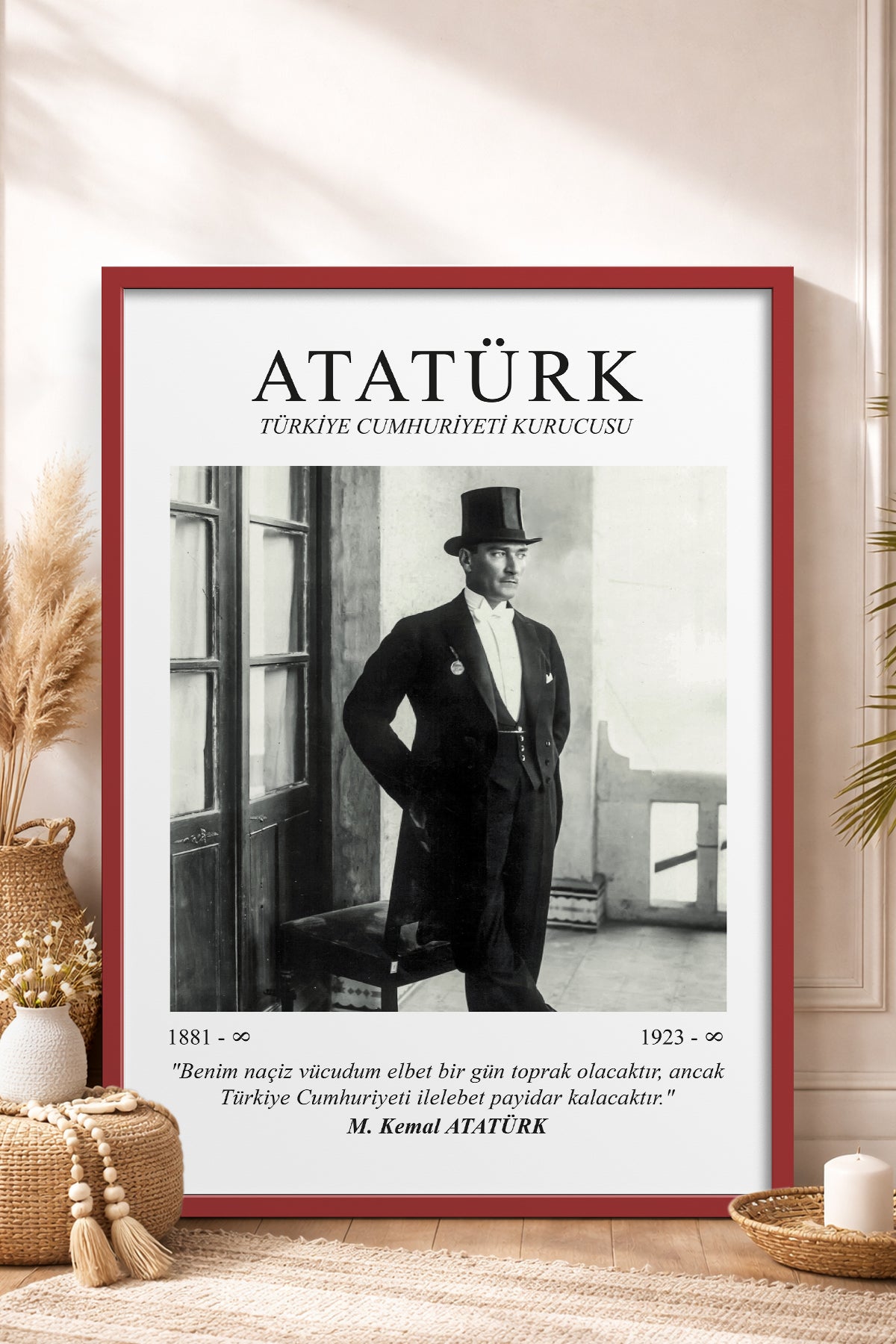 HOMEPACK Ahşap Çerçeveli Tablo Çerçeveli Poster Sanatsal Modern Duvar Dekoru ATA-02