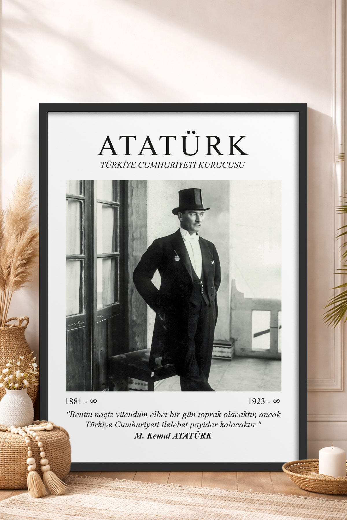 HOMEPACK Ahşap Çerçeveli Tablo Çerçeveli Poster Sanatsal Modern Duvar Dekoru ATA-02