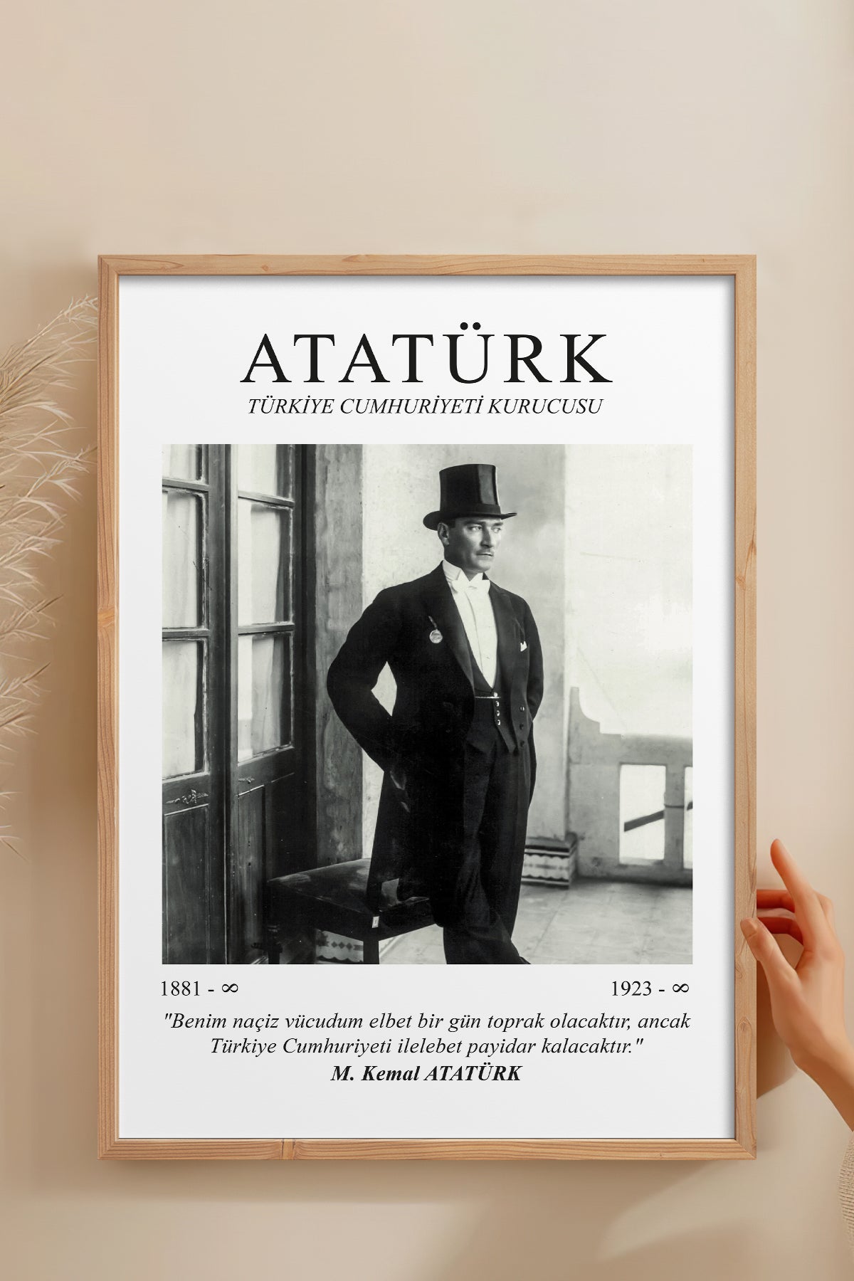 HOMEPACK Ahşap Çerçeveli Tablo Çerçeveli Poster Sanatsal Modern Duvar Dekoru ATA-02