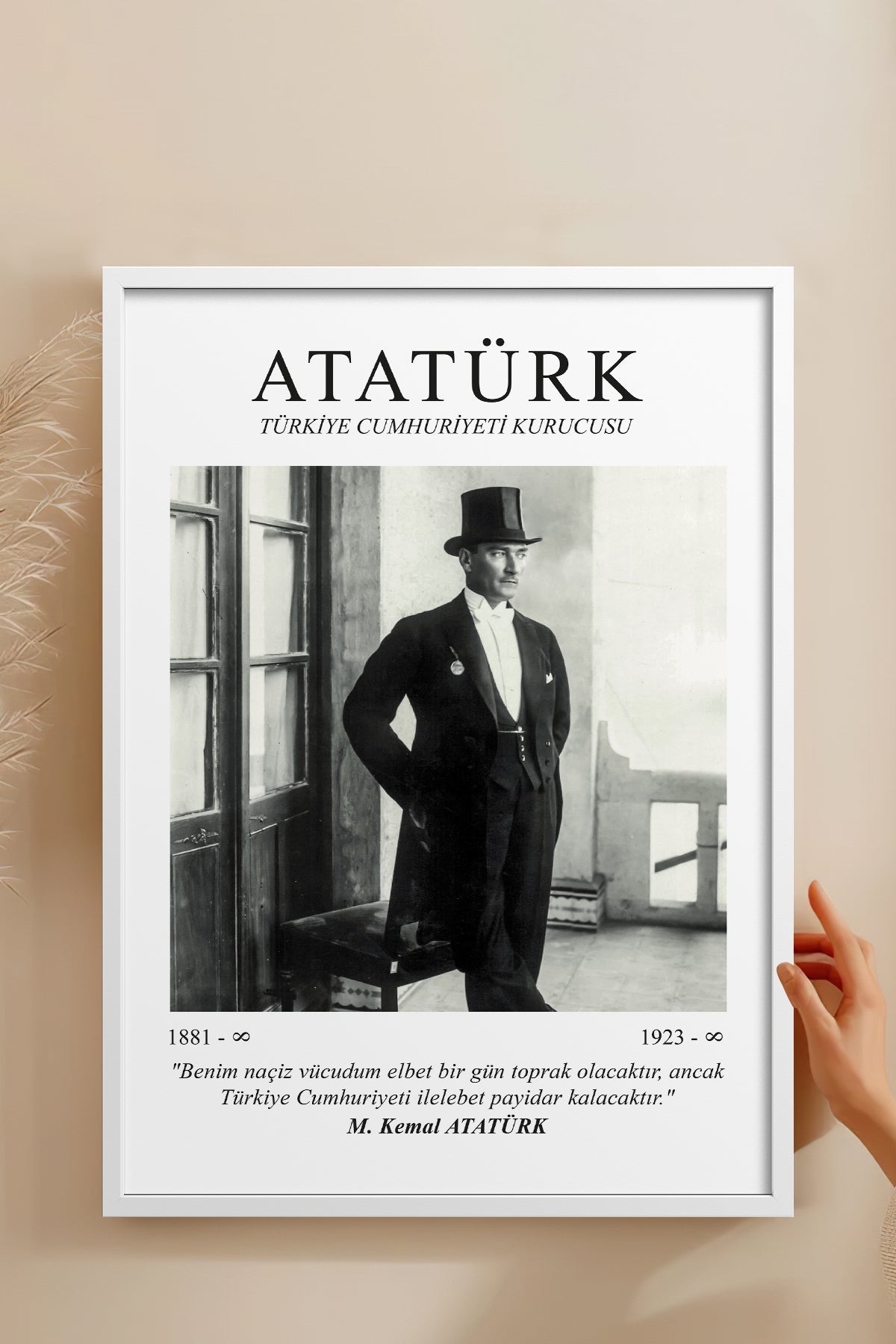 HOMEPACK Ahşap Çerçeveli Tablo Çerçeveli Poster Sanatsal Modern Duvar Dekoru ATA-02